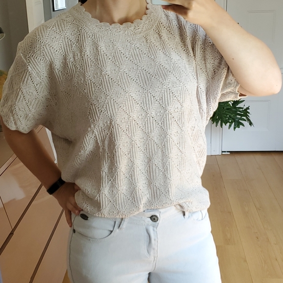 Vintage Tops - VTG handmade knit t-shirt